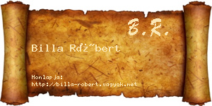 Billa Róbert névjegykártya